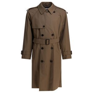Burberry Men Long Gabardine Trench Coat